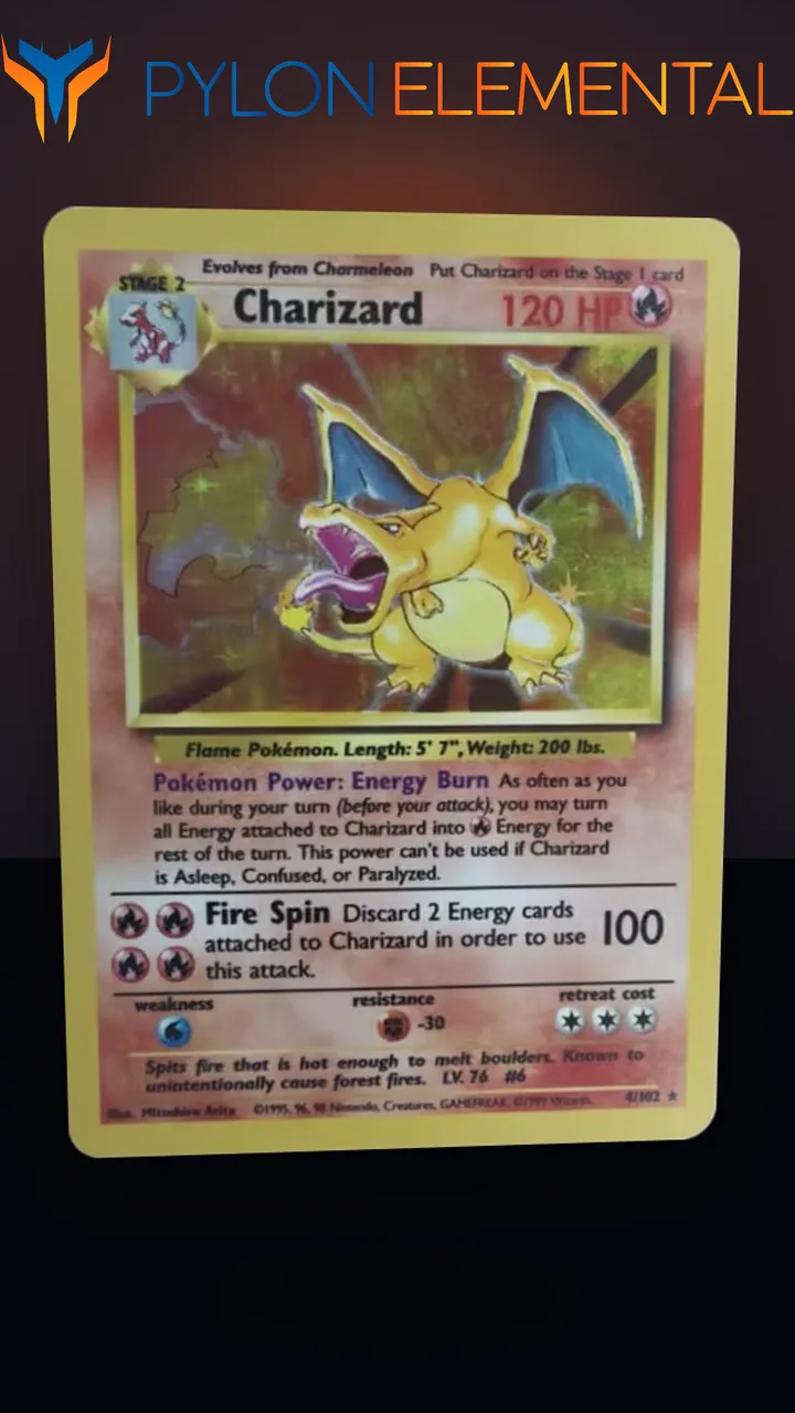 1999 Pokemon Base Set Charizard #4/102 Unlimited Holo Rare