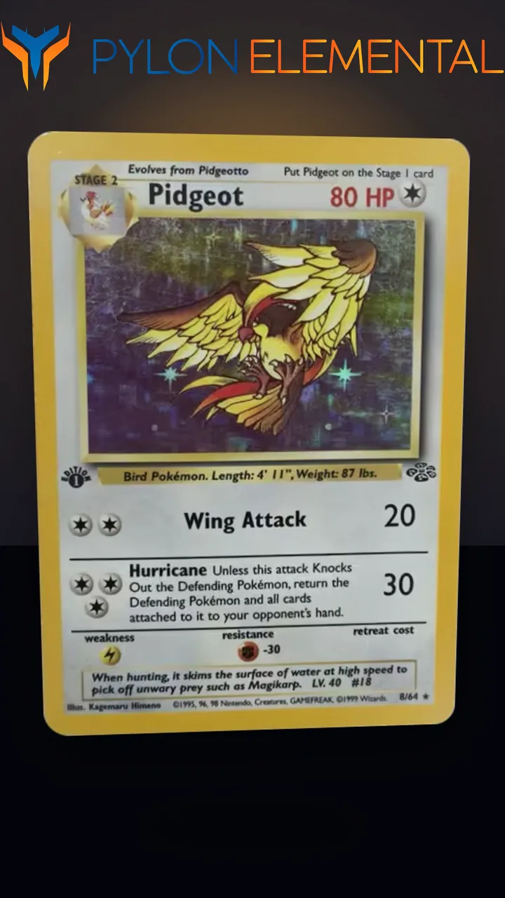 1999 Pokemon Jungle Pidgeot #8/64 1st Edition Holo Rare