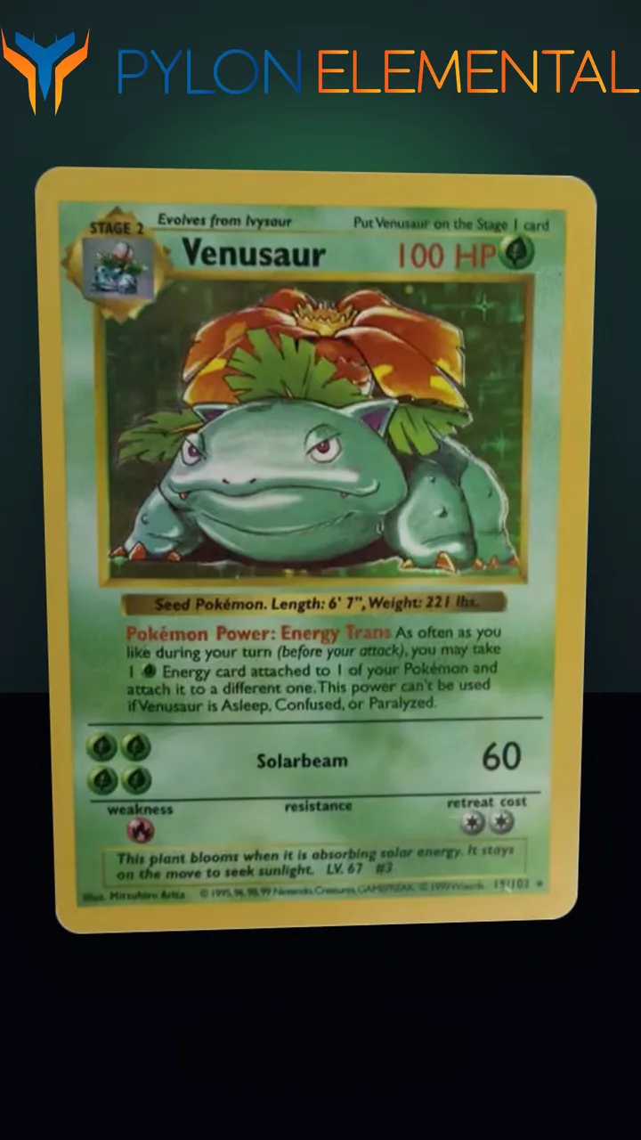 1999 Pokemon Base Set Shadowless Venusaur #15/102 Holo Rare
