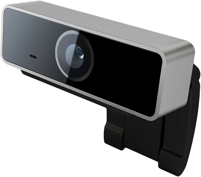 Black and silver 1080p USB webcam with clip base, photo 1