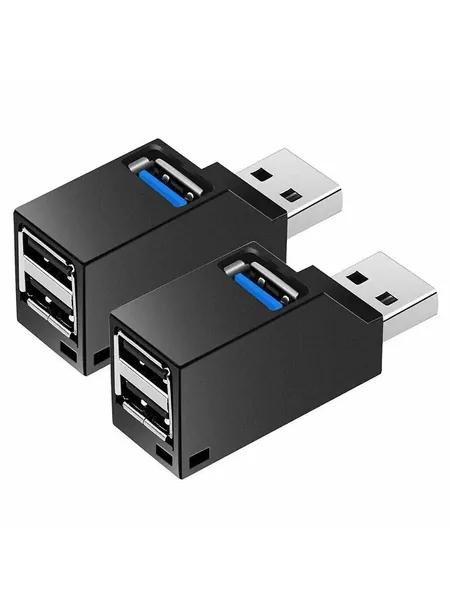 3-Port USB 3.0 Hub, Compact Splitter, 2-Pack, photo 1