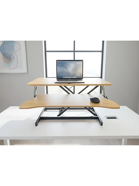 32 In Standing Desk Converter, Sit-Stand Riser, Dual Monitor + Keyboar, photo 1