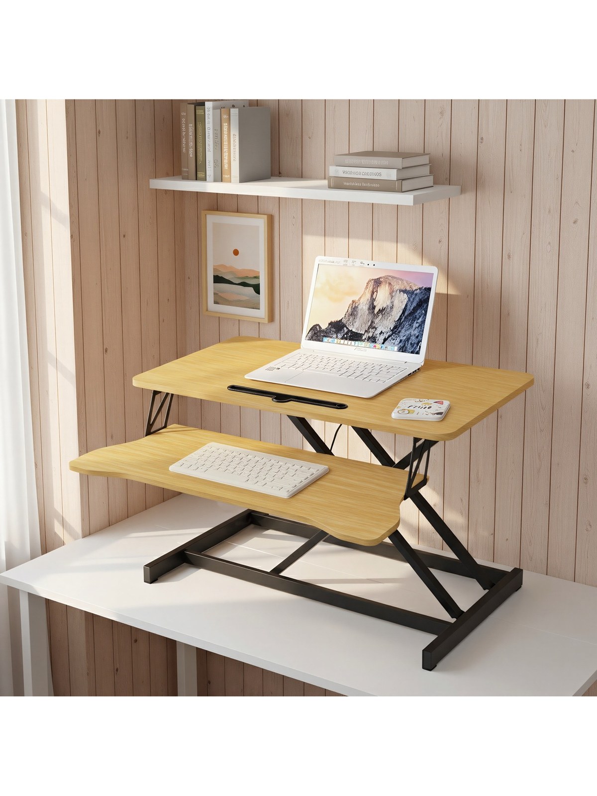 32 In Standing Desk Converter, Sit-Stand Riser, Dual Monitor + Keyboar, photo 2