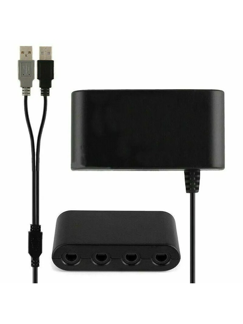 Black 4-port cube controller adapter with USB plugs, photo 2