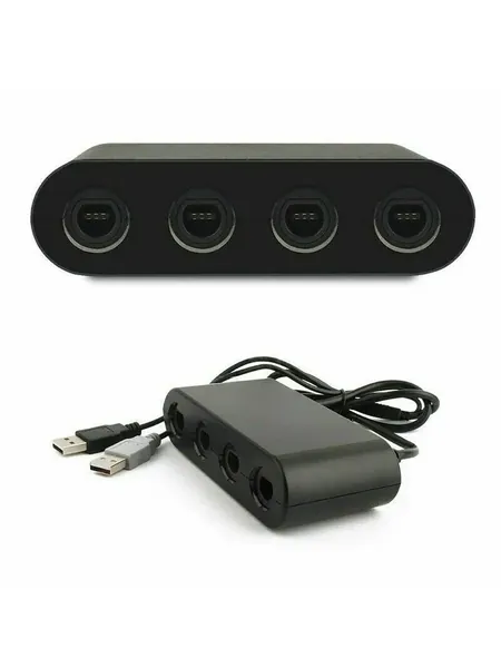 Black 4-port cube controller adapter with USB plugs, photo 3