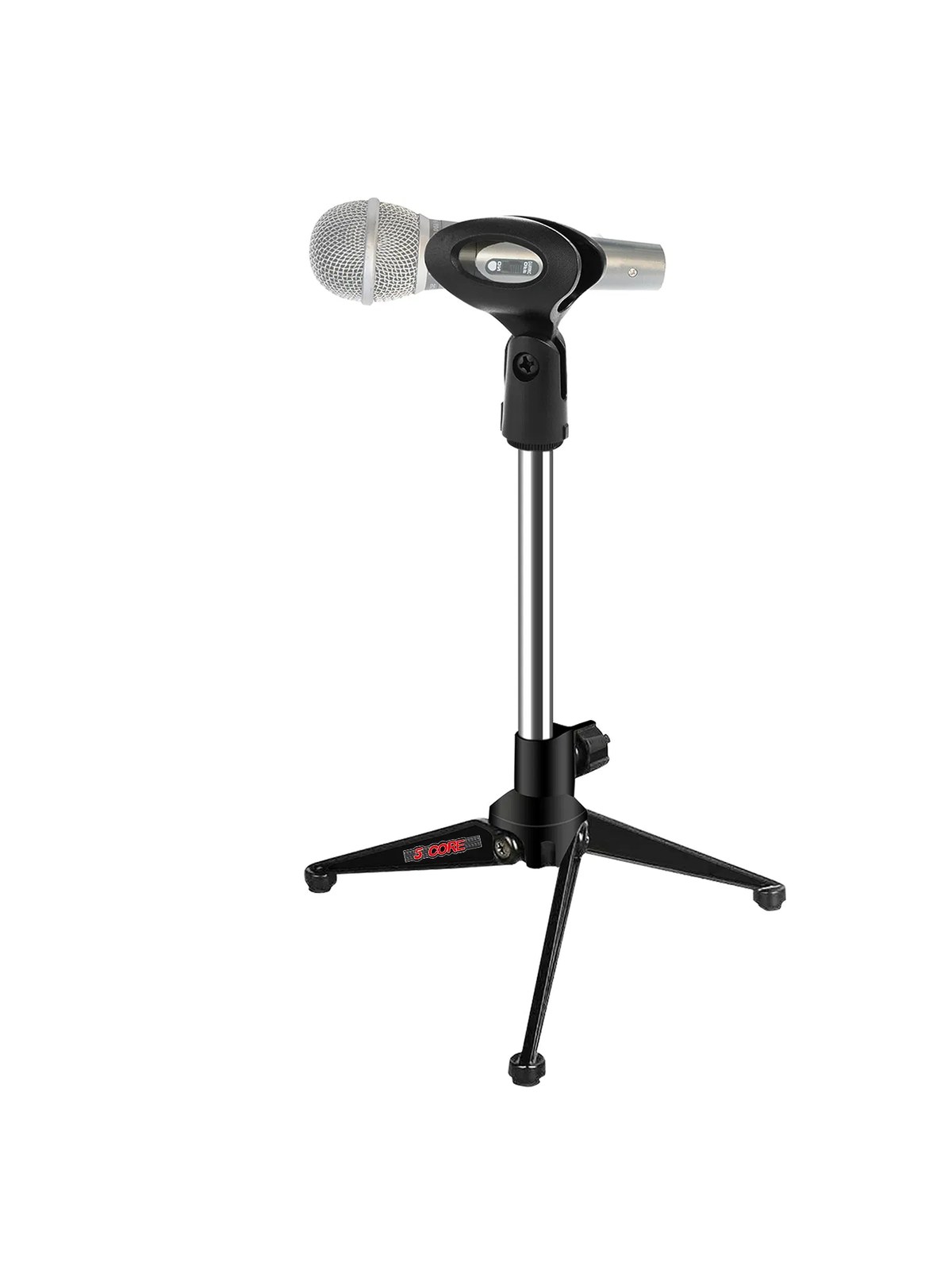 Chrome folding tripod desk microphone stand, photo 1