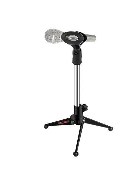 Chrome folding tripod desk microphone stand, photo 1