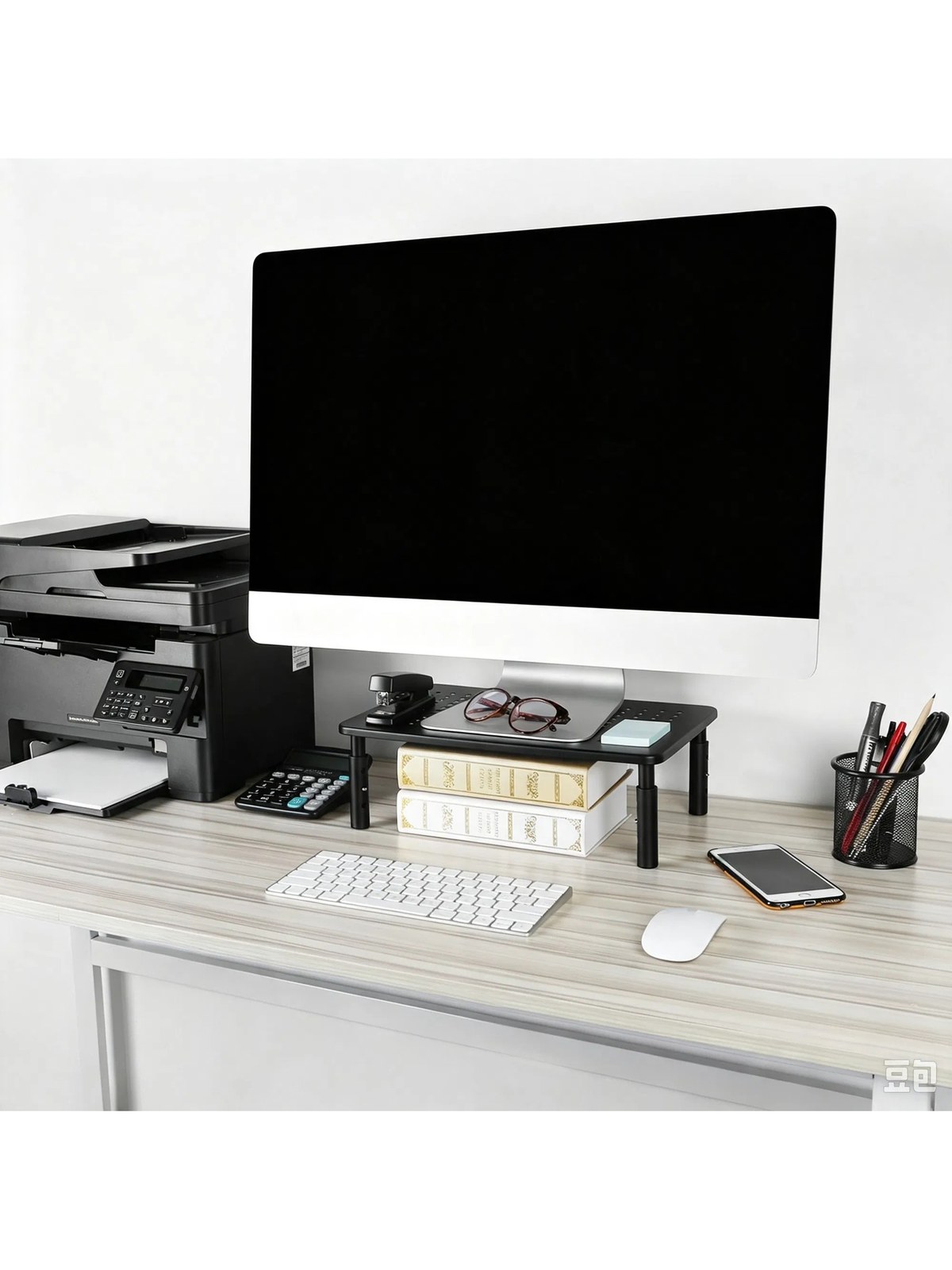 Adjustable Monitor Riser Stand, 3-Level Height, Ventilated Metal Platf, photo 3