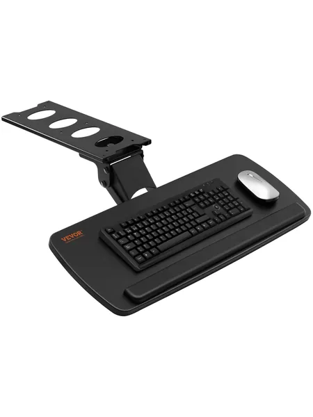 Adjustable Under-Desk Keyboard Tray, Swivel and Tilt, Wrist Rest, photo 1