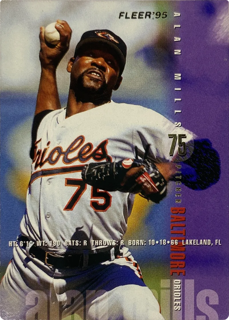 1995 Fleer Alan Mills #13 Baltimore Orioles front