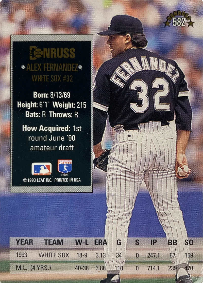 Alex Fernandez #582, back