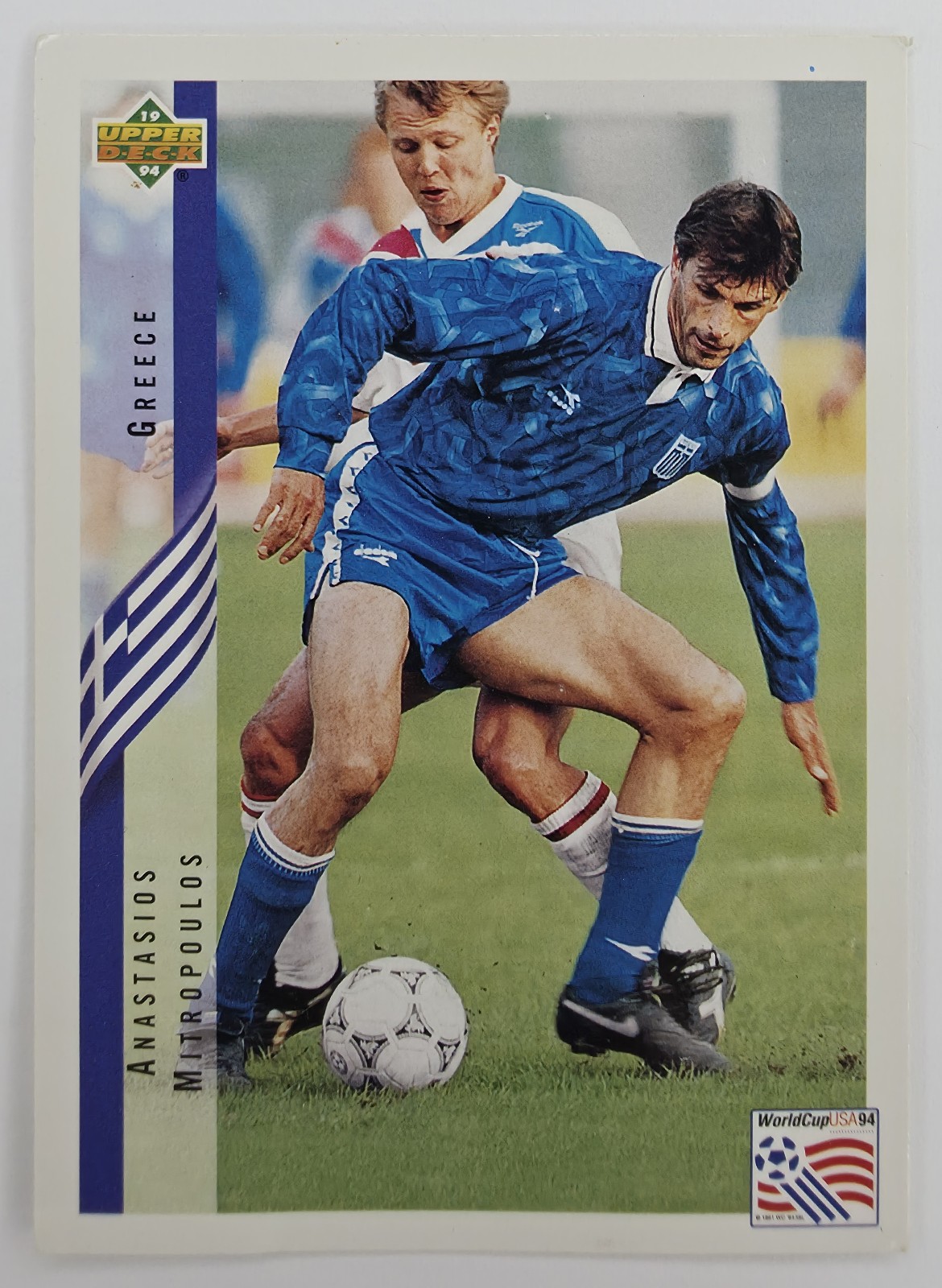1994 Upper Deck World Cup English/Spanish Anastasios Mitropoulos #141 Greece front