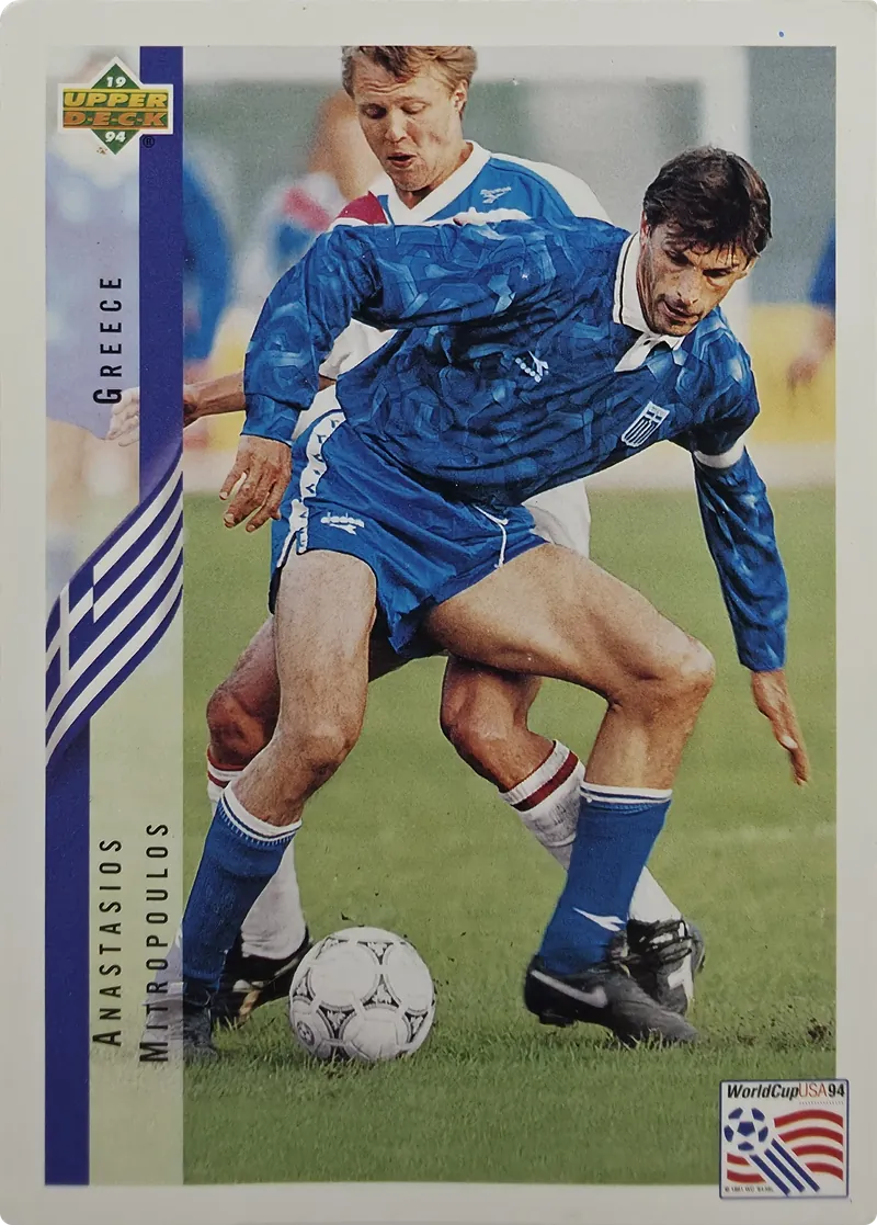 1994 Upper Deck World Cup English/Spanish Anastasios Mitropoulos #141 Greece front
