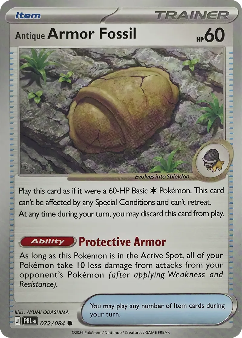 Antique Armor Fossil #072/084, front