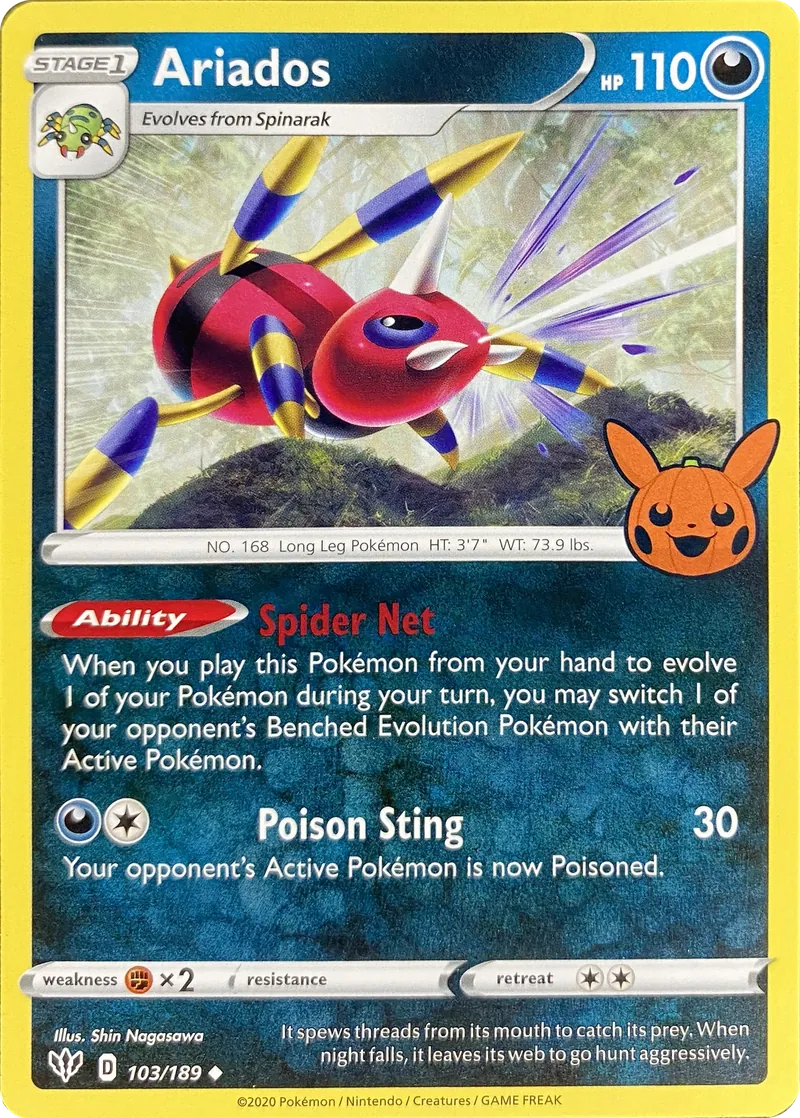 2022 Pokemon Trick or Trade BOOster Bundle Ariados #103/189 Promo front