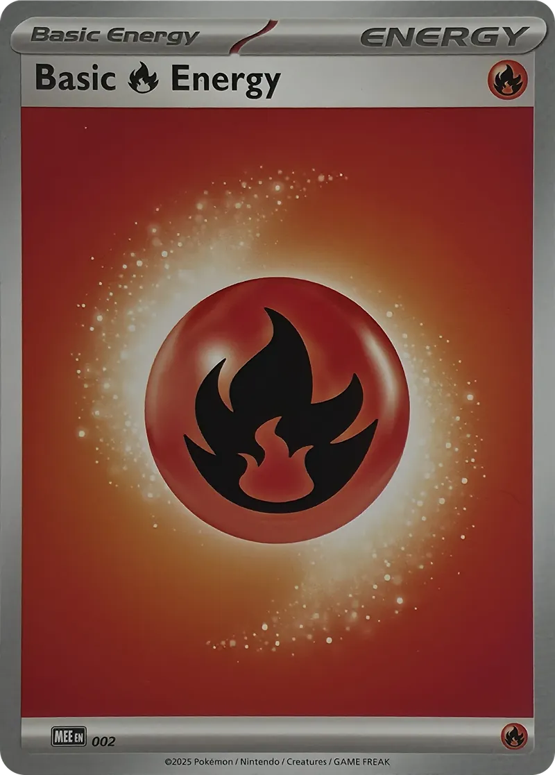 2025 Pokemon Mega Evolution Energies Basic Fire Energy #002 Common front