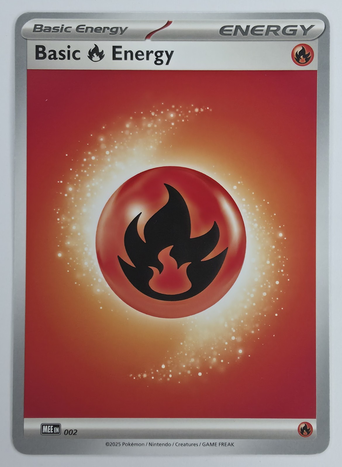 2025 Pokemon Mega Evolution Energies Basic Fire Energy #002 Common front