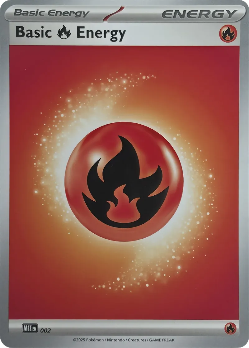 2025 Pokemon Mega Evolution Energies Basic Fire Energy #002 Common front
