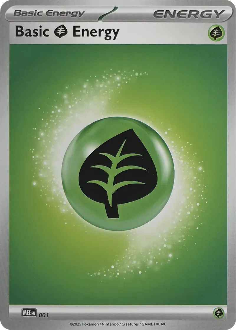 2025 Pokemon Mega Evolution Energies Basic Grass Energy #001 Common front