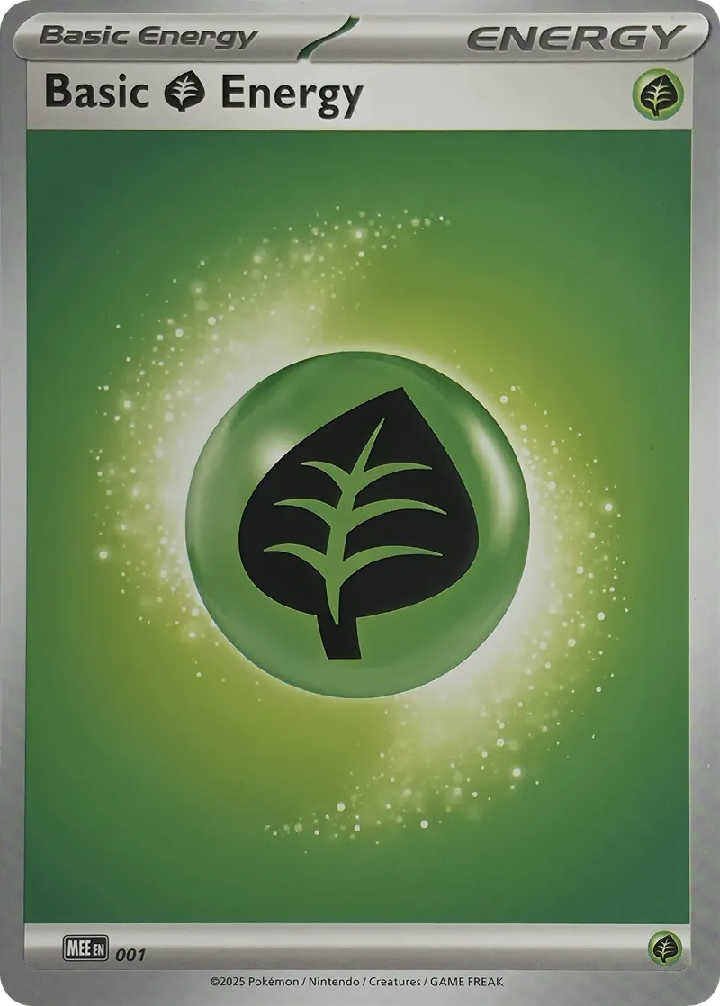 2025 Pokemon Mega Evolution Energies Basic Grass Energy #001 Common front