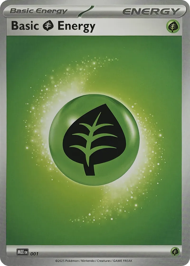 2025 Pokemon Mega Evolution Energies Basic Grass Energy #001 Common front