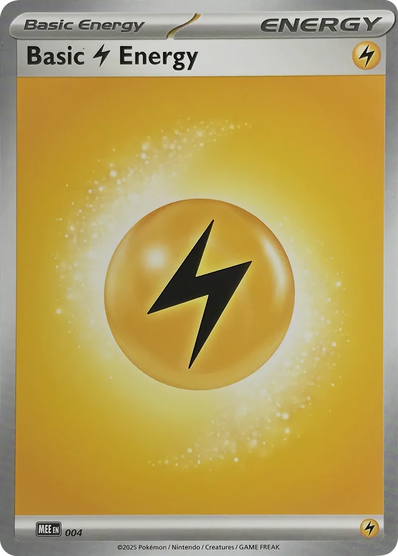 2025 Pokemon Mega Evolution Energies Basic Lightning Energy #004 Common front