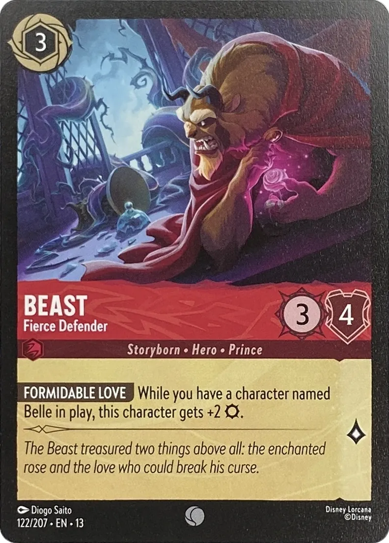 2026 Disney Lorcana Attack of the Vine! Beast - Fierce Defender #122/207 Common front