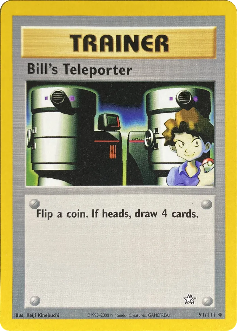 2000 Pokemon Neo Genesis Bill's Teleporter #091/111 Uncommon front
