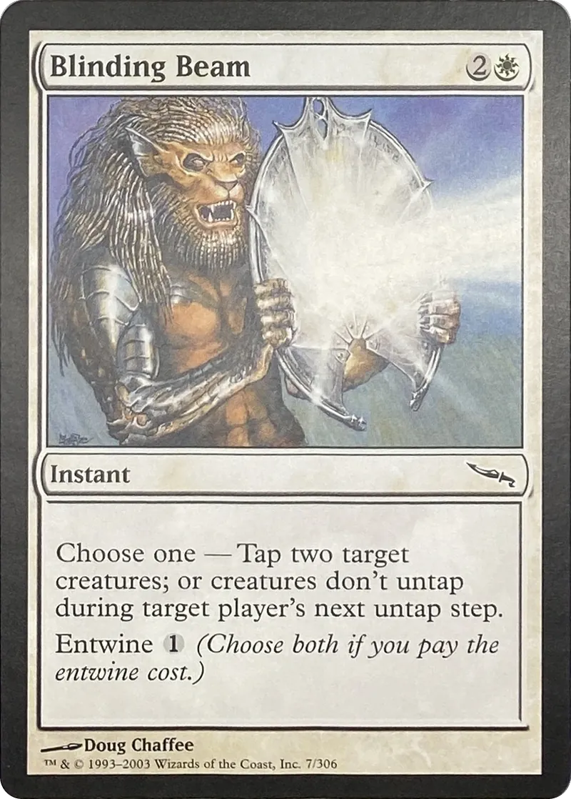2003 Magic: The Gathering Mirrodin Blinding Beam #7/306 Common front