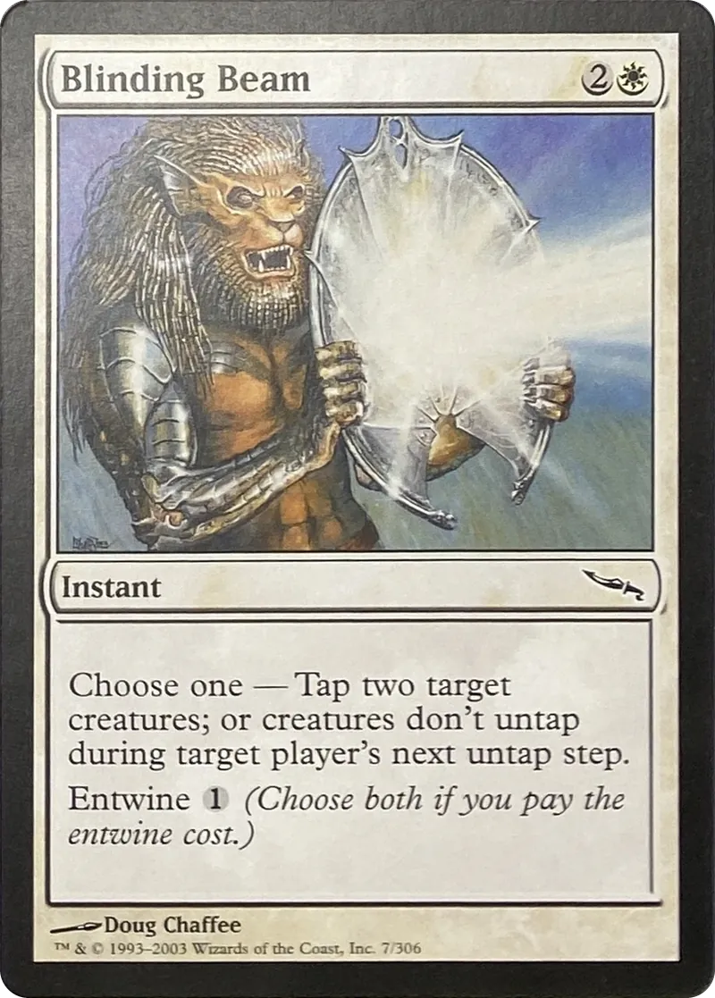 2003 Magic: The Gathering Mirrodin Blinding Beam #7/306 Common front