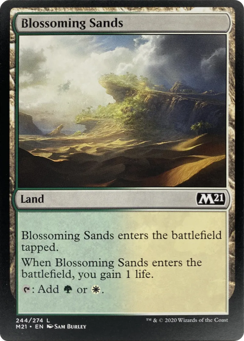 2020 Magic: The Gathering Core Set 2021 Blossoming Sands #244/274 Land front