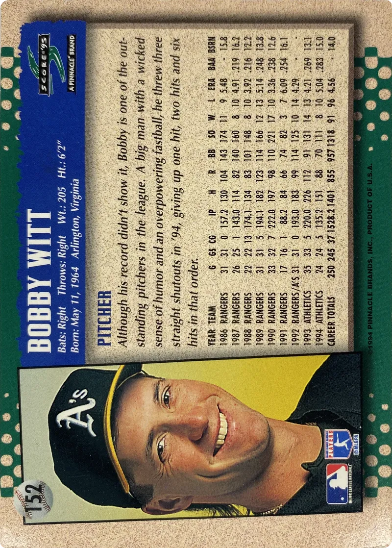 Bobby Witt #152, back