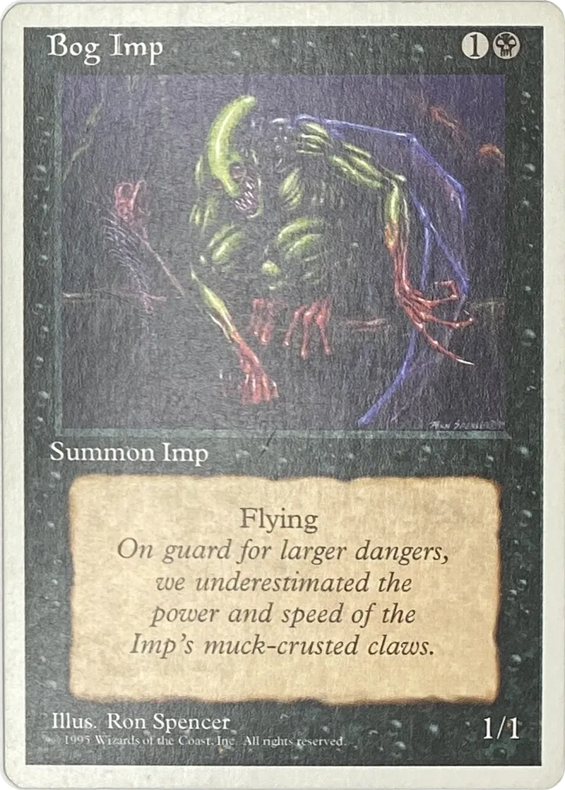 1995 Magic: The Gathering Fourth Edition Bog Imp Common front