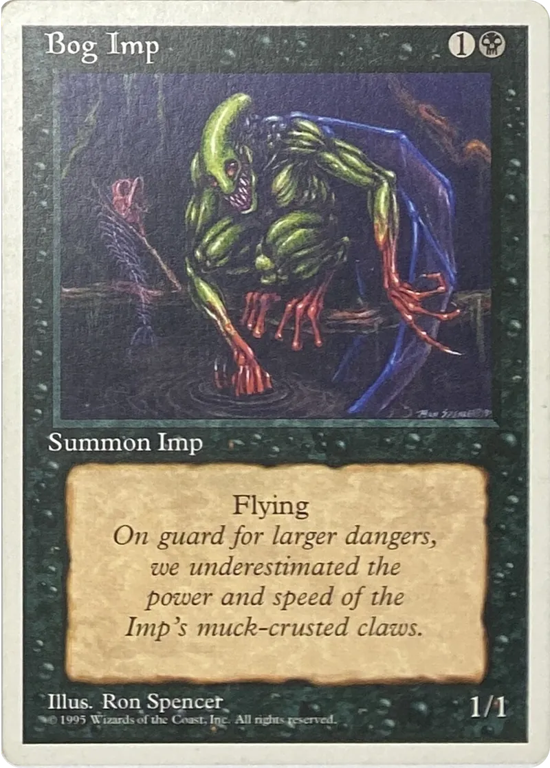 1995 Magic: The Gathering Fourth Edition Bog Imp Common front