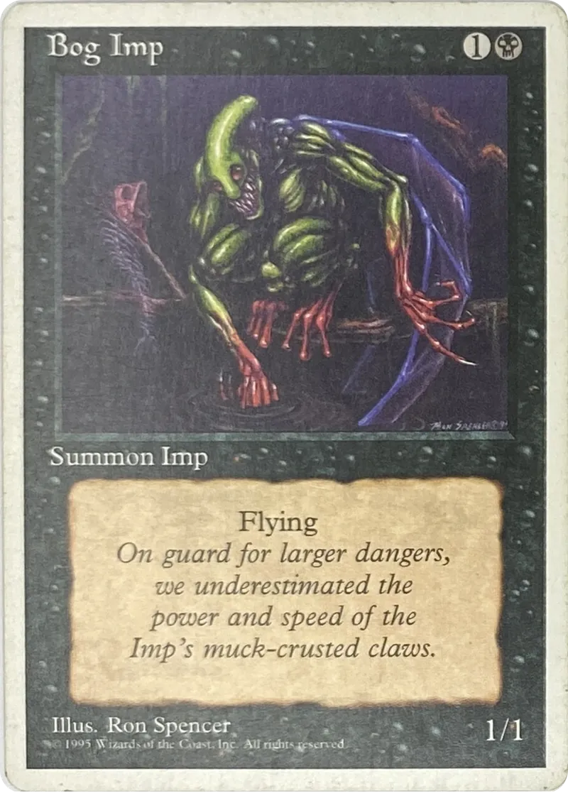 1995 Magic: The Gathering Fourth Edition Bog Imp Common front