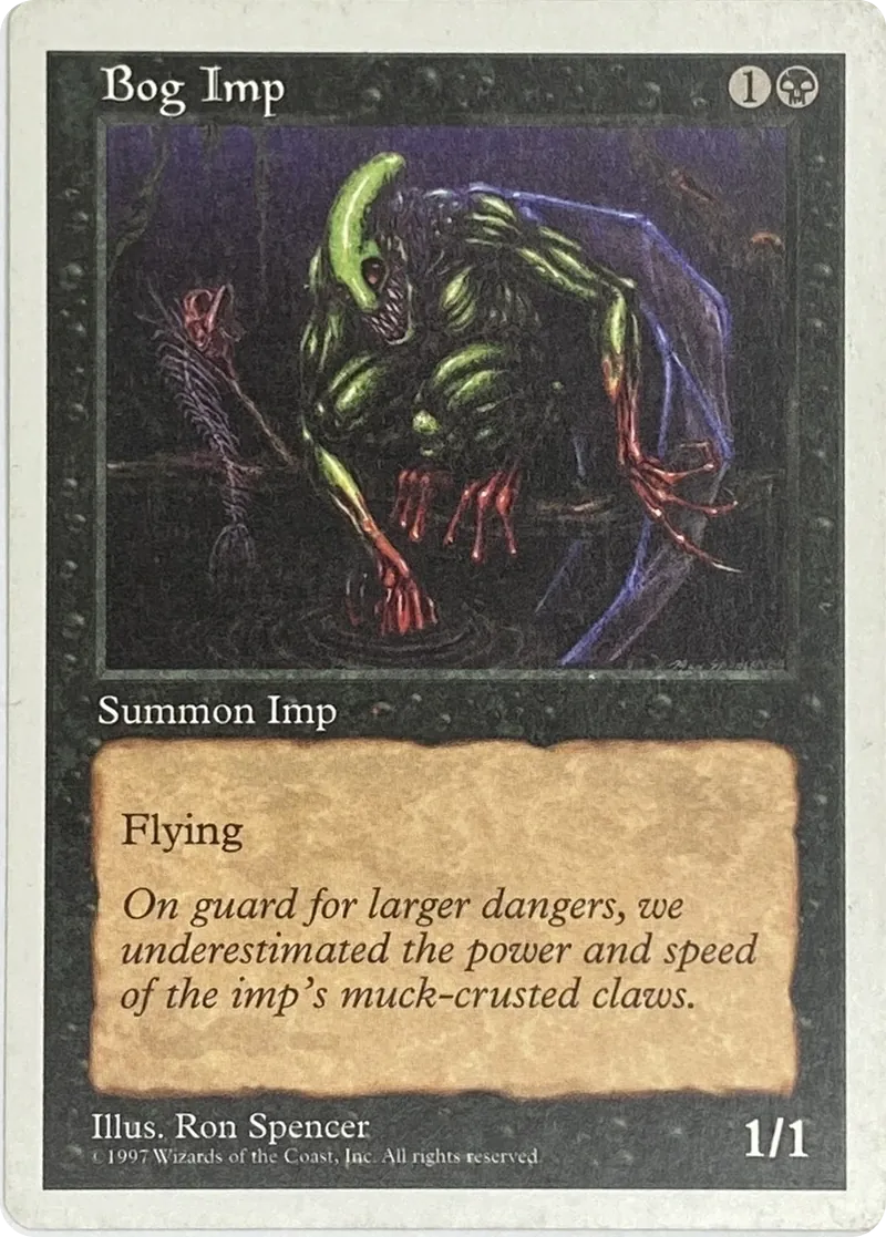 1997 Magic: The Gathering Fifth Edition Bog Imp Common front