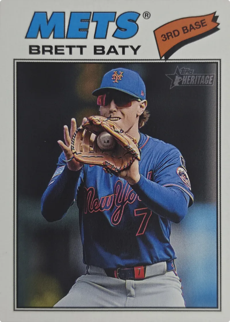 2026 Topps Heritage Brett Baty #19 New York Mets front