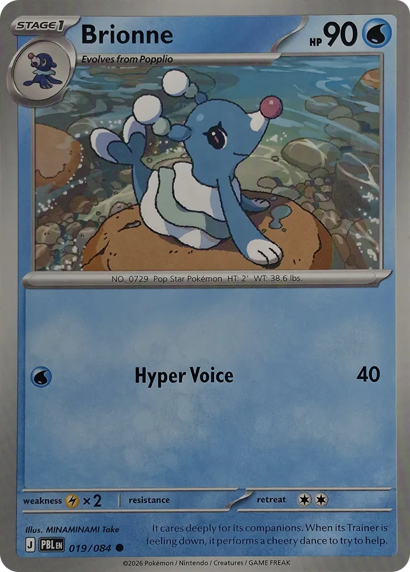 2026 Pokemon Pitch Black Brionne #019/084 Common front