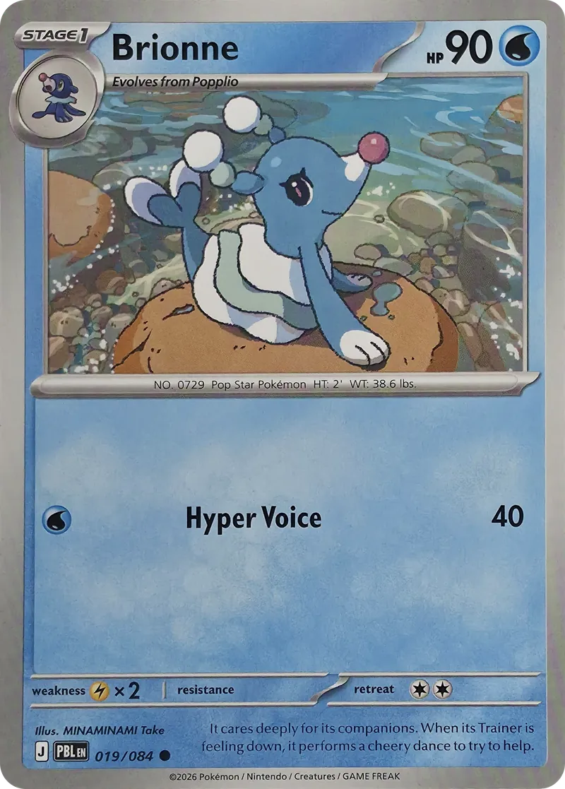 2026 Pokemon Pitch Black Brionne #019/084 Common front