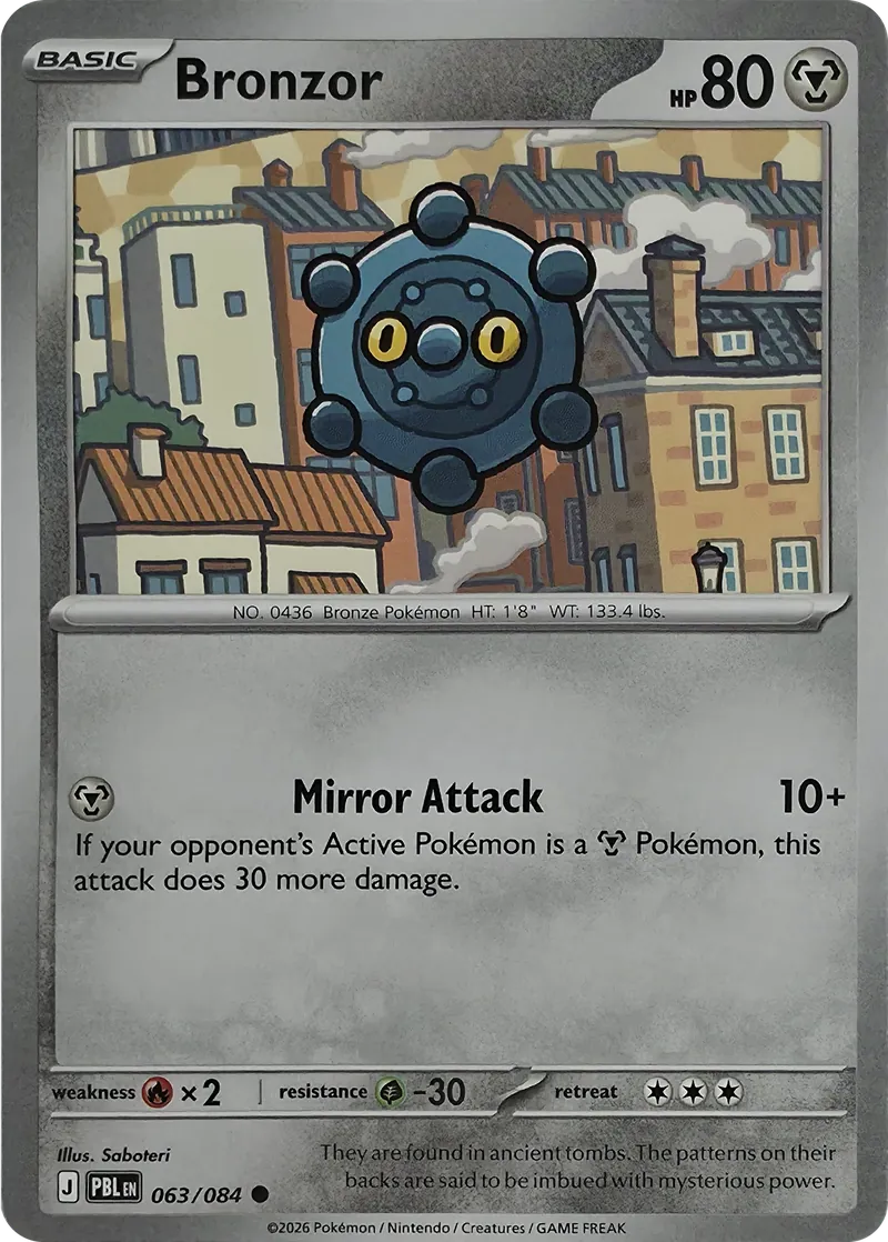 2026 Pokemon Pitch Black Bronzor #063/084 Common front
