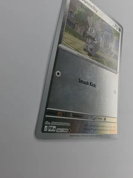 2026 Pokemon Perfect Order Bunnelby #064/088 Reverse Holo Common front at an angle