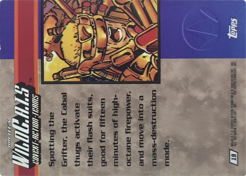 1993 Topps Jim Lee's WildC.A.T.S Covert Action Teams Cabal Thugs #19, back