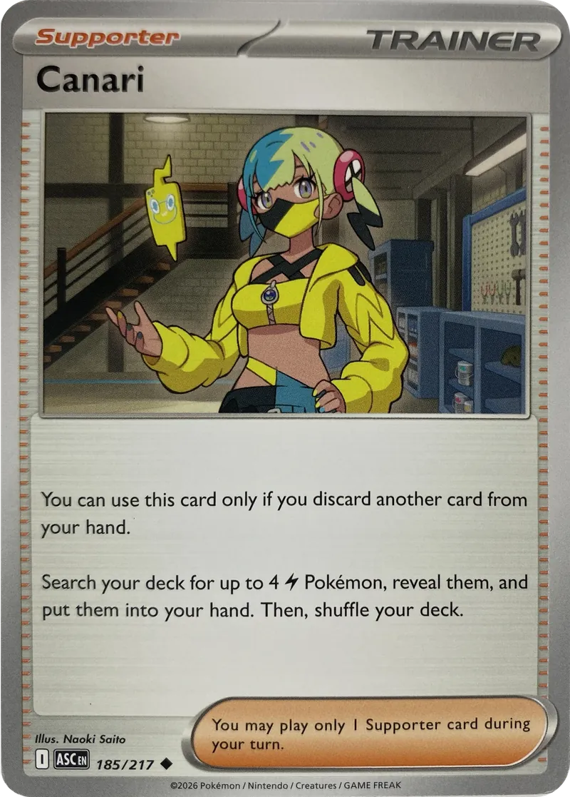 2026 Pokemon Ascended Heroes Canari #185/217 Uncommon front