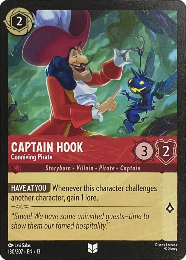2026 Disney Lorcana Attack of the Vine! Captain Hook - Conniving Pirate #130/207 Uncommon front