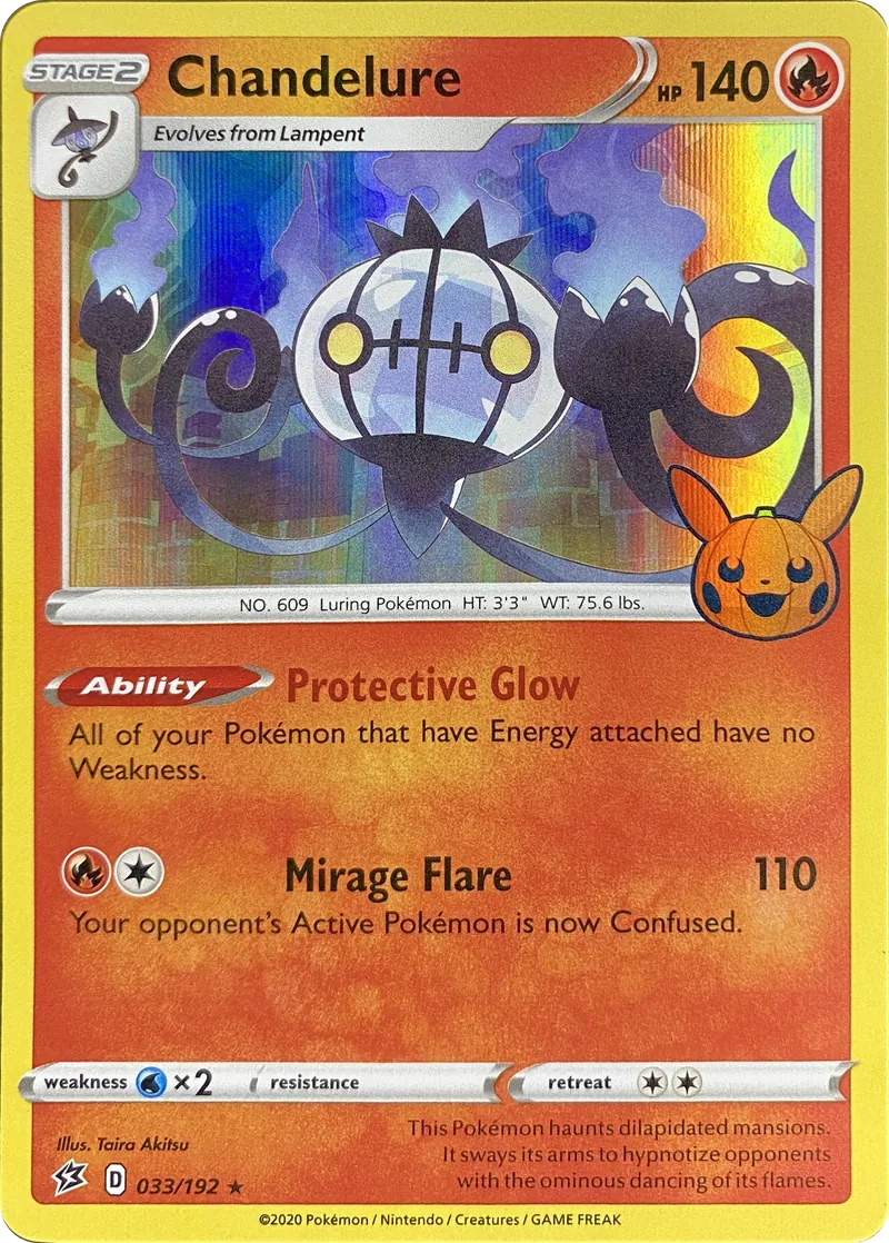 2022 Pokemon Trick or Trade BOOster Bundle Chandelure #033/192 Promo front