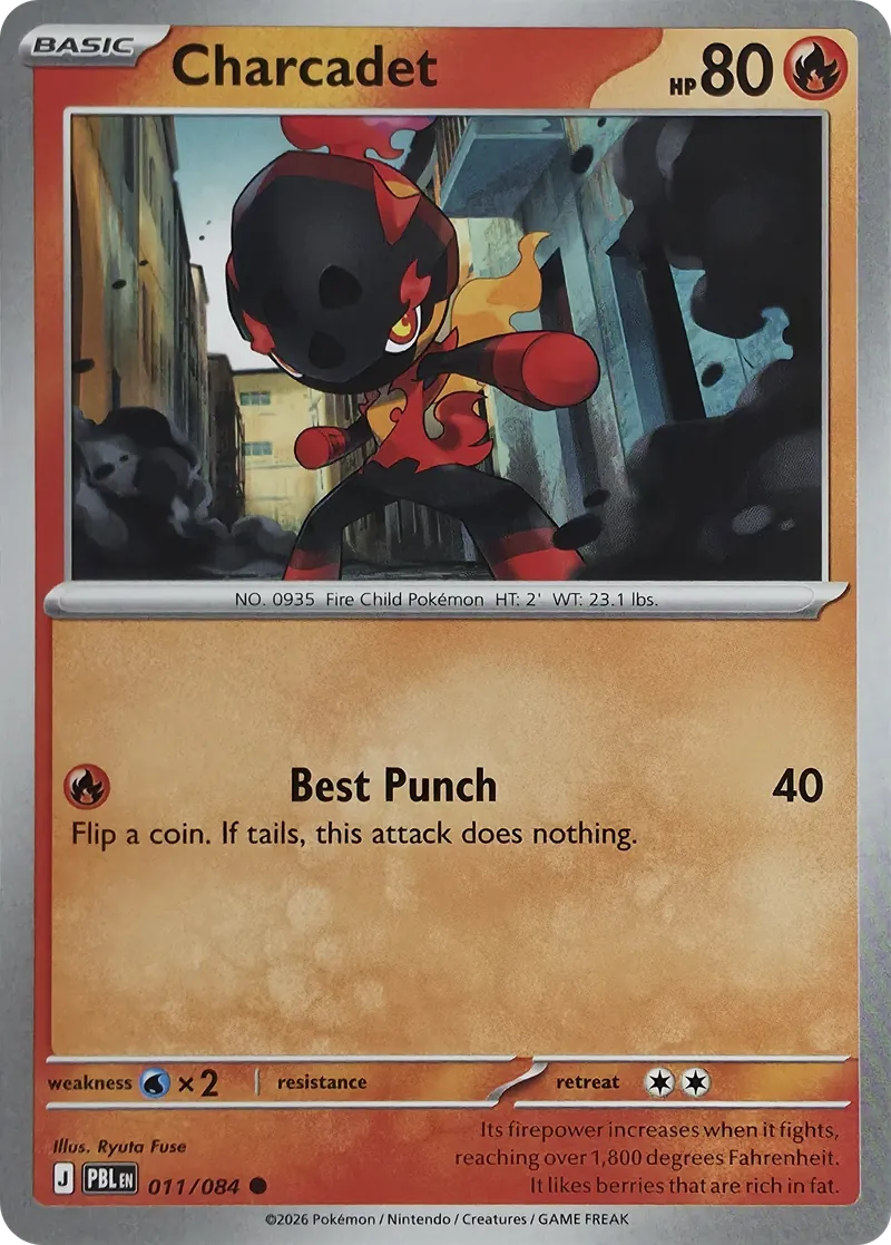 2026 Pokemon Pitch Black Charcadet #011/084 Common front