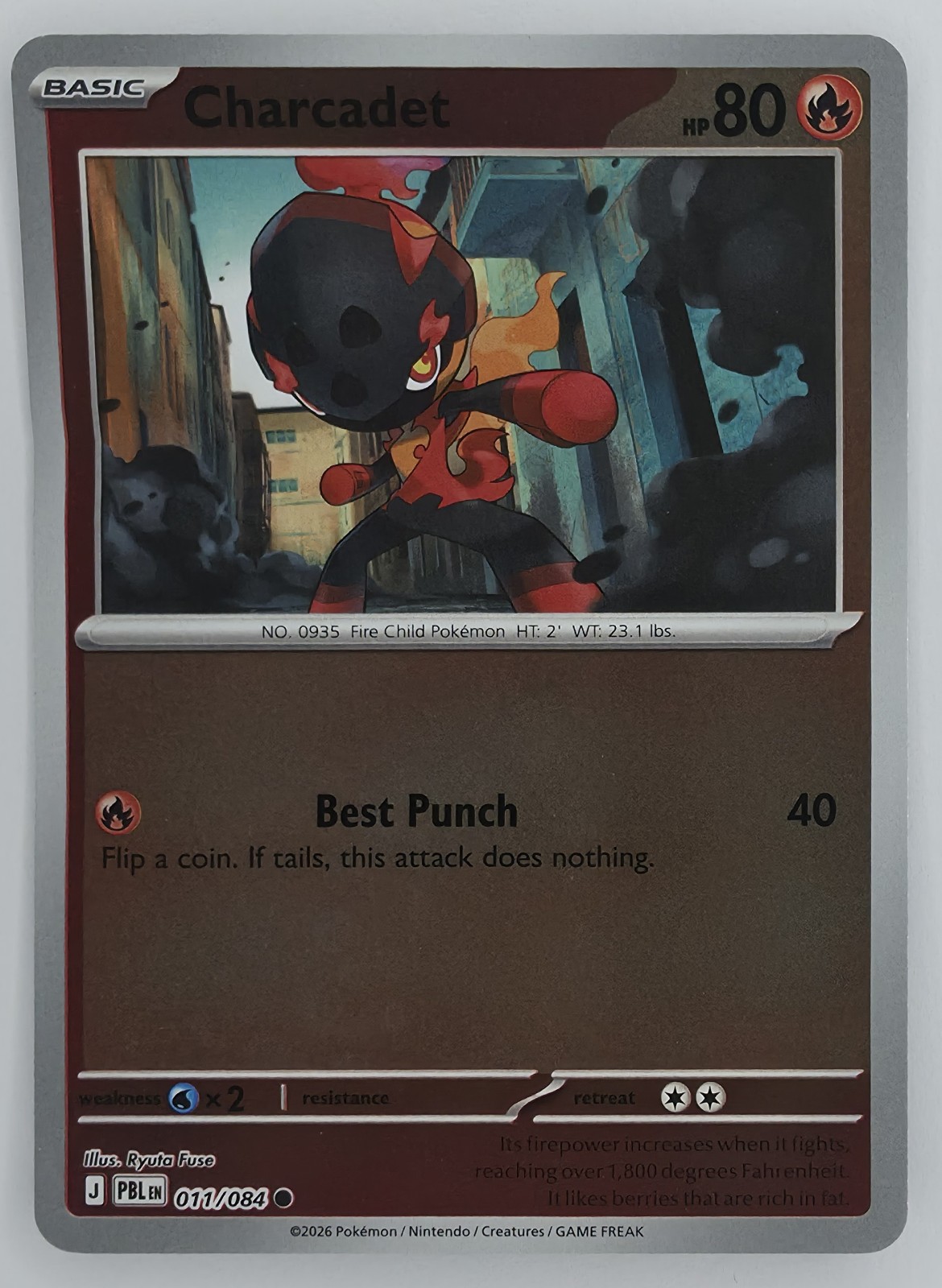 2026 Pokemon Pitch Black Charcadet #011/084 Reverse Holo Common front