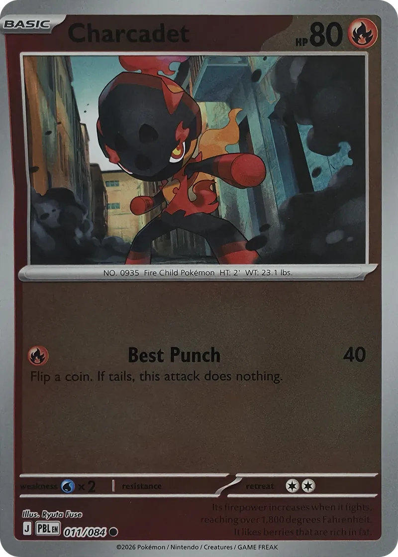 2026 Pokemon Pitch Black Charcadet #011/084 Reverse Holo Common front