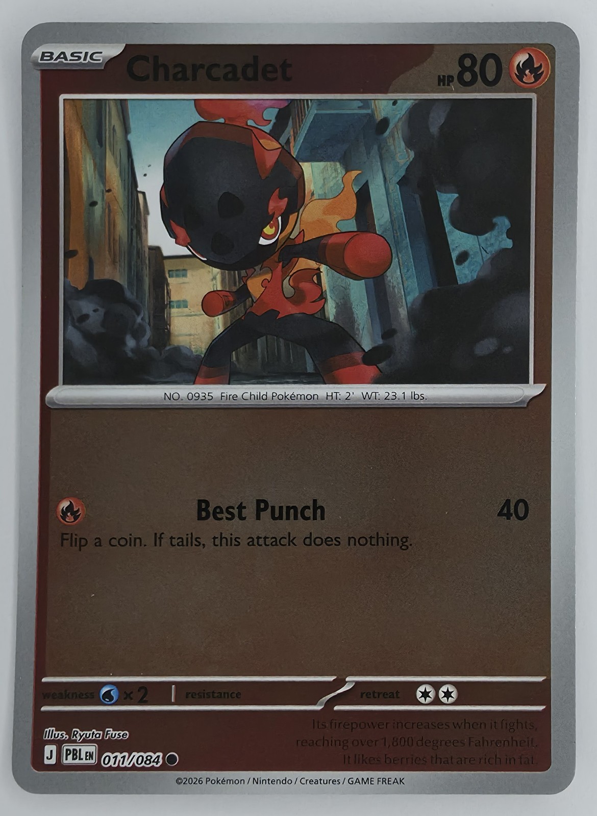 2026 Pokemon Pitch Black Charcadet #011/084 Reverse Holo Common front