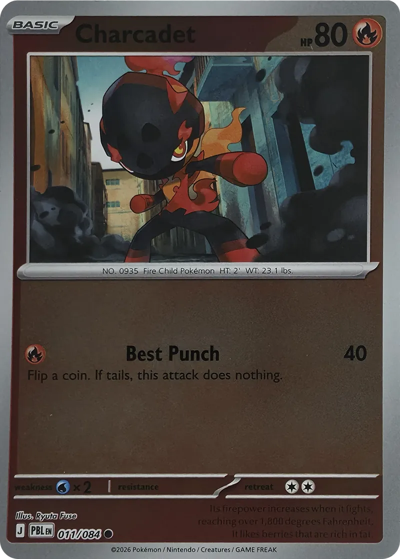 2026 Pokemon Pitch Black Charcadet #011/084 Reverse Holo Common front